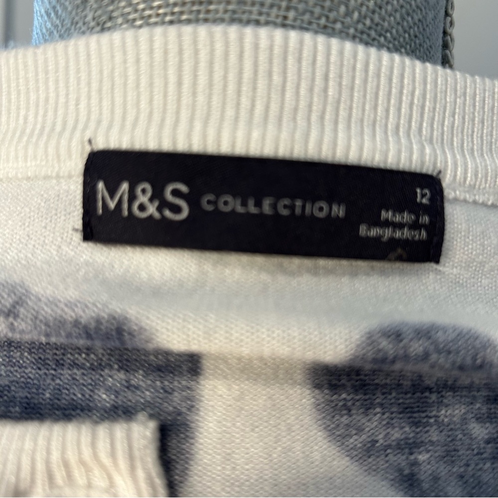 M & S COLLECTION Light Knit Whimsical Twee Button Up Long Sleeve Cardigan Size 8 - Picture 7 of 9